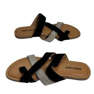 Minnetonka Women’s Faribee Sandal Black Stripes Multi Women’s Size 10M